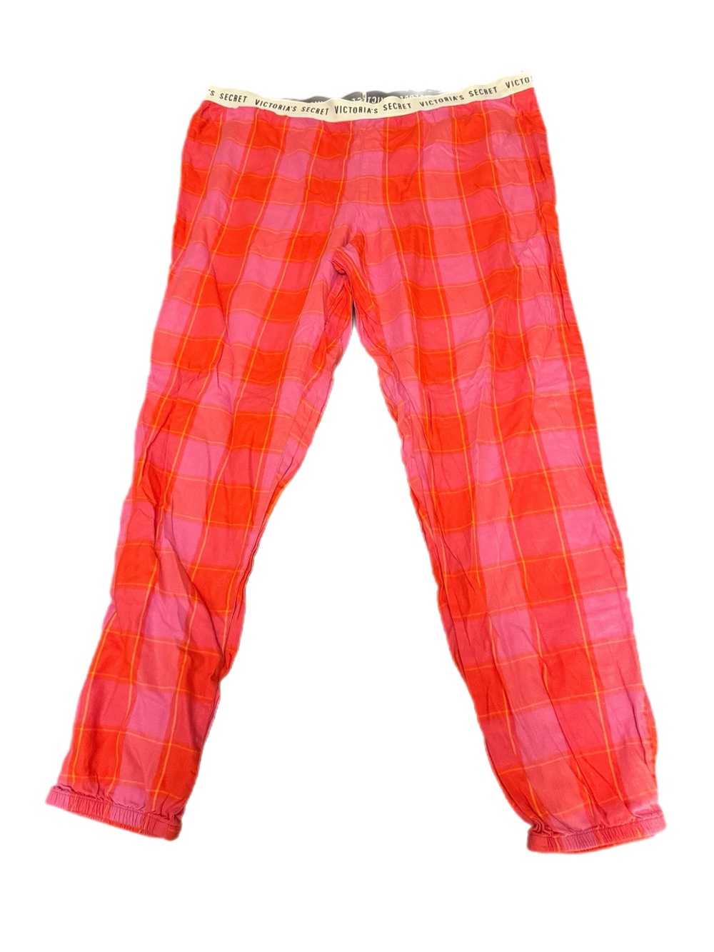 Victoria's Secret Pink & Orange Plaid Lounge Pants - Picture 2 of 4